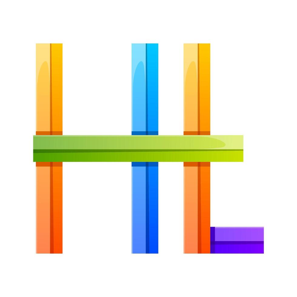 letter h t colorful icon logo design Stock Free