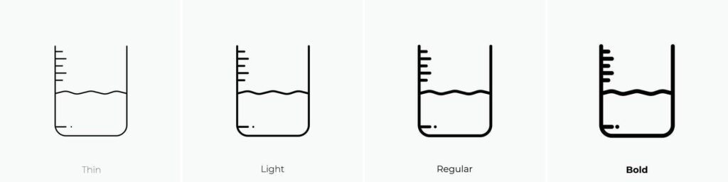 level icon. Thin, Light, Regular And Bold style design isolated on white background Stock Free