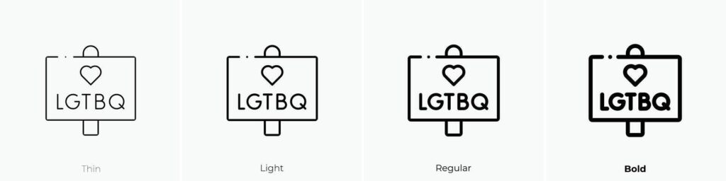 lgtbq icon. Thin, Light, Regular And Bold style design isolated on white background Stock Free