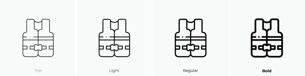 life jacket icon. Thin, Light, Regular And Bold style design isolated on white background Stock Free