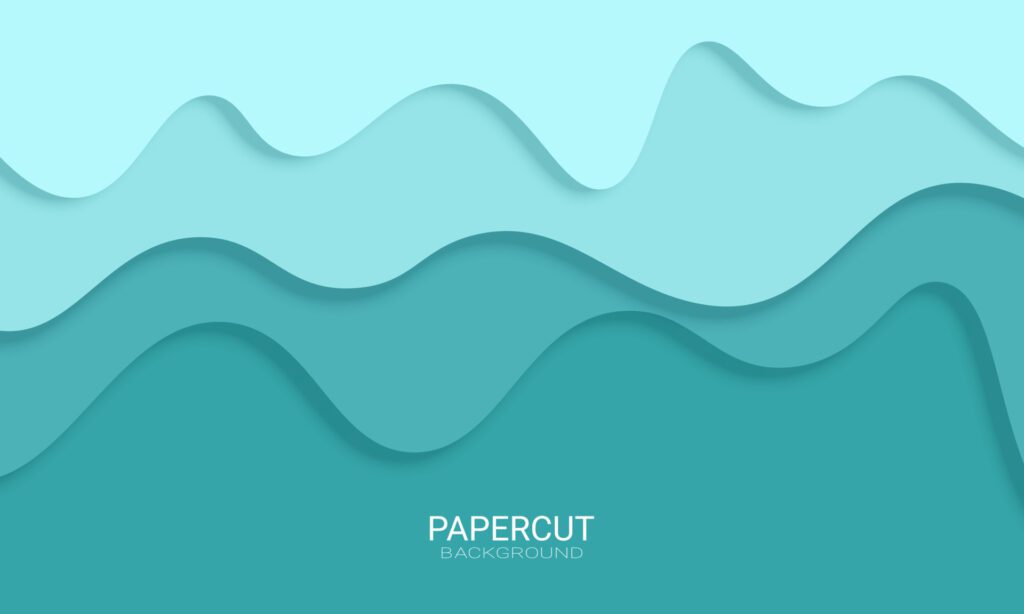 Light blue papercut style background. Vector illustration. Free Vector