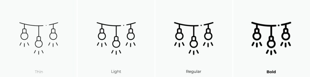 light bulbs icon. Thin, Light, Regular And Bold style design isolated on white background Stock Free