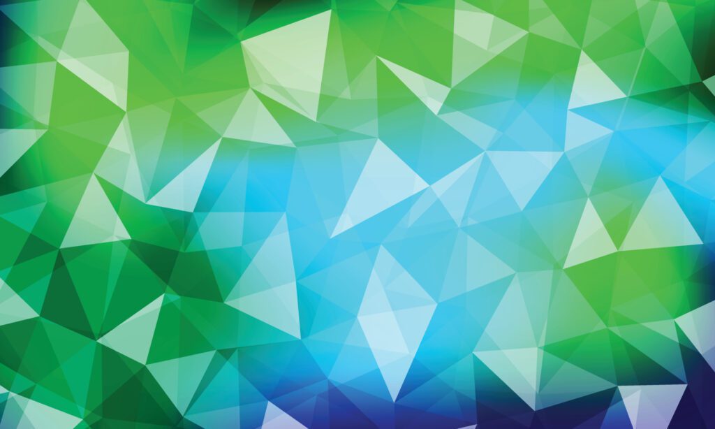 Light green, blue vector polygon abstract background. Free Vector