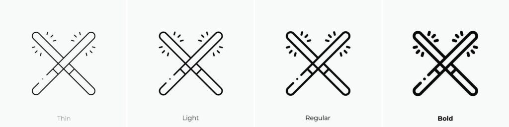 light stick icon. Thin, Light, Regular And Bold style design isolated on white background Stock Free