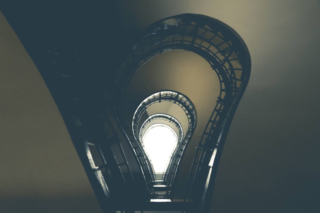 Lightbulb Stairs in House of the Black Madonna, Prague #2 Free Photo