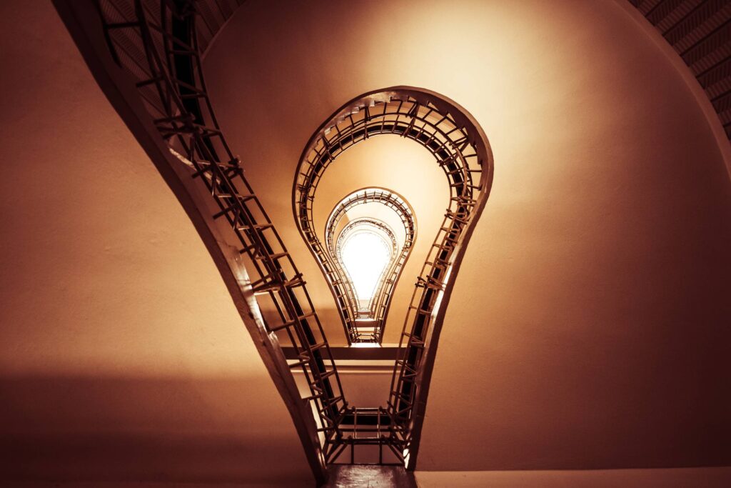 Lightbulb Stairs in House of the Black Madonna, Prague Free Photo