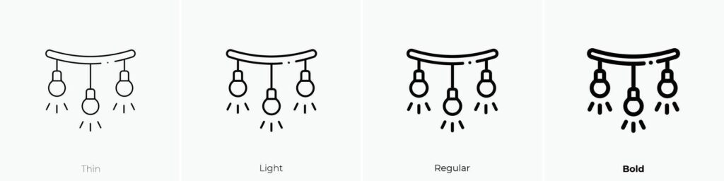 lights icon. Thin, Light, Regular And Bold style design isolated on white background Stock Free