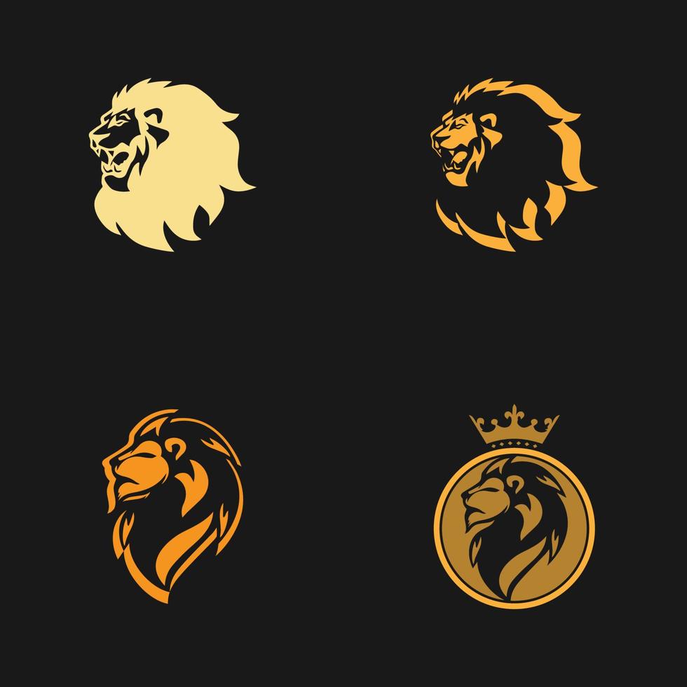 lion head logo template vector icon Stock Free