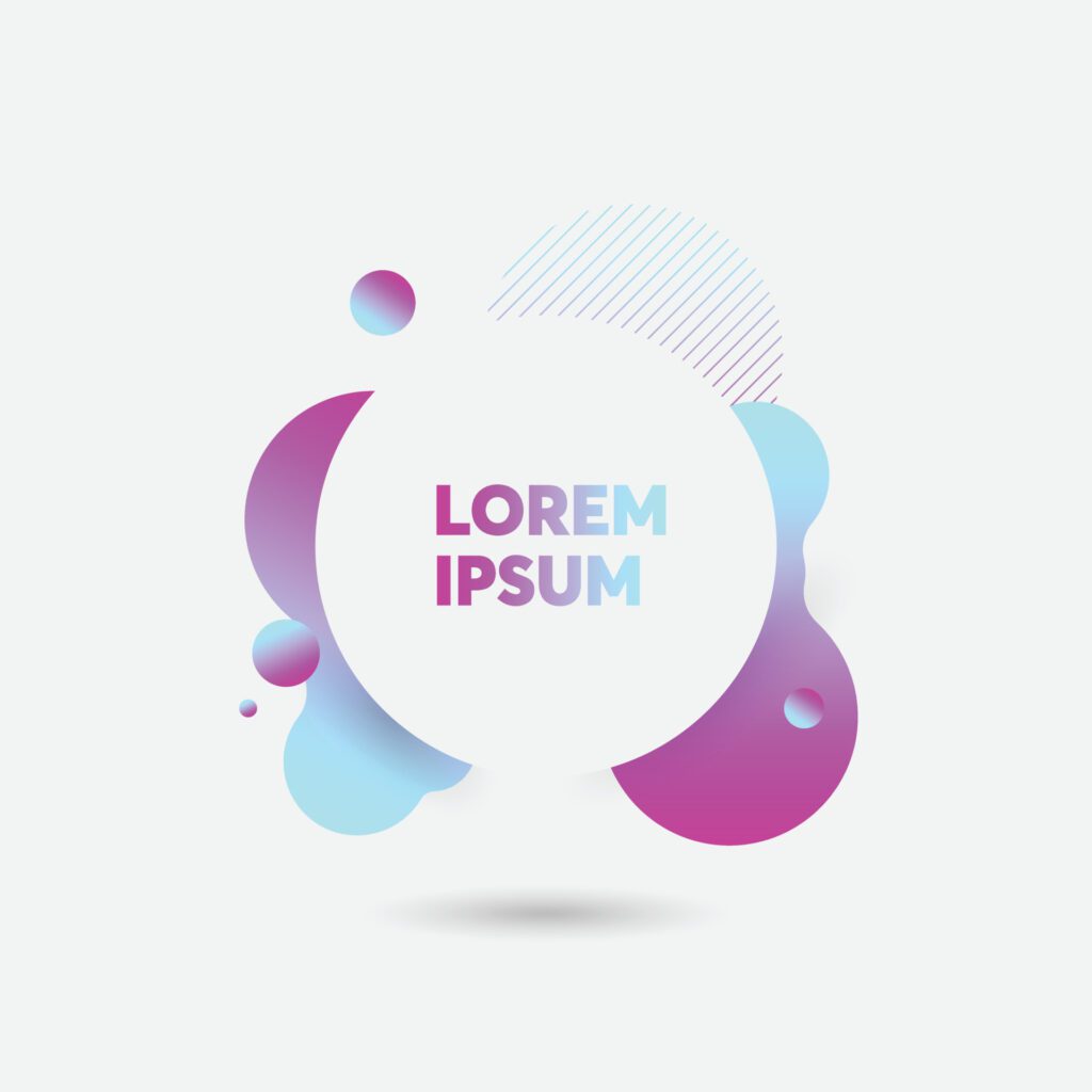 Liquid banner with bright effect isolated white background. Neon badge. Abstract geometric shape. Dynamic composition. Vector illustration Free Vector