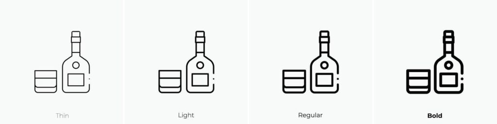 liquor icon. Thin, Light, Regular And Bold style design isolated on white background Stock Free