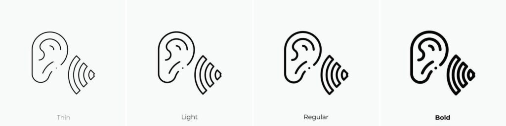 listen actively icon. Thin, Light, Regular And Bold style design isolated on white background Stock Free