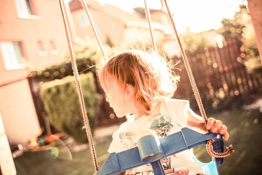 Little Girl on a Swing Free Photo