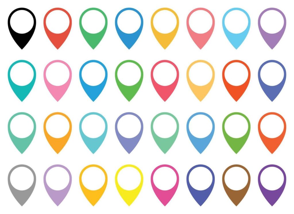 Location pointer pin icon vector set. GPS location pin Stock Free