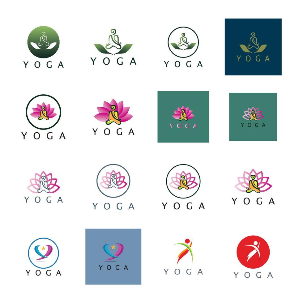 logo design of people doing yoga symbol icon illustration vector Stock Free and Free SVG