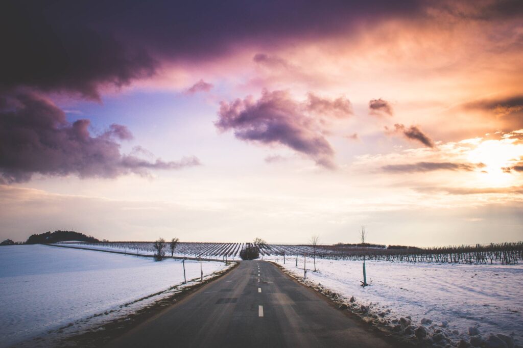 Long Road with Colorful Sunset Free Photo