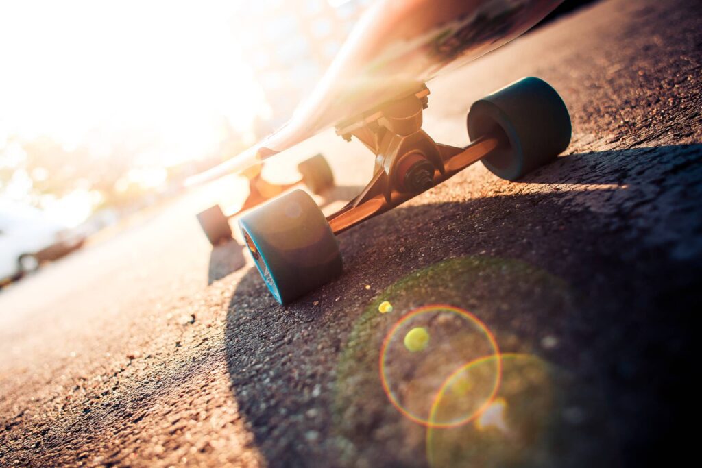 Longboard Truck & Wheels Close Up Free Photo