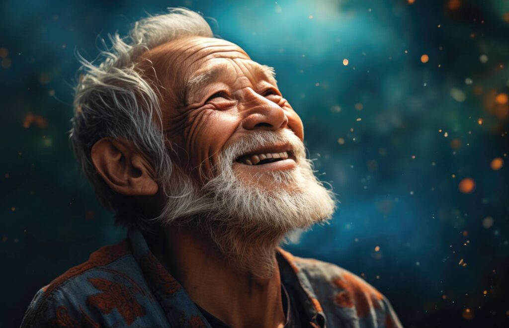 Longevity Happy Old Man Enjoying Moment Stock Free