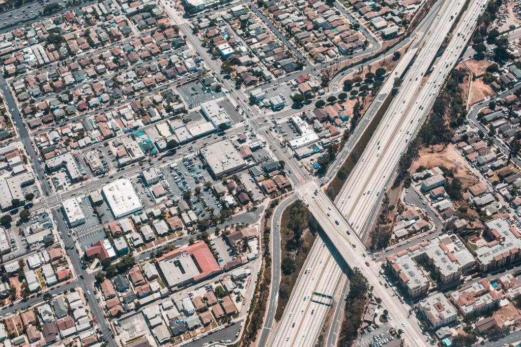 Los Angeles Streets from Above Aerial Shot Free Photo