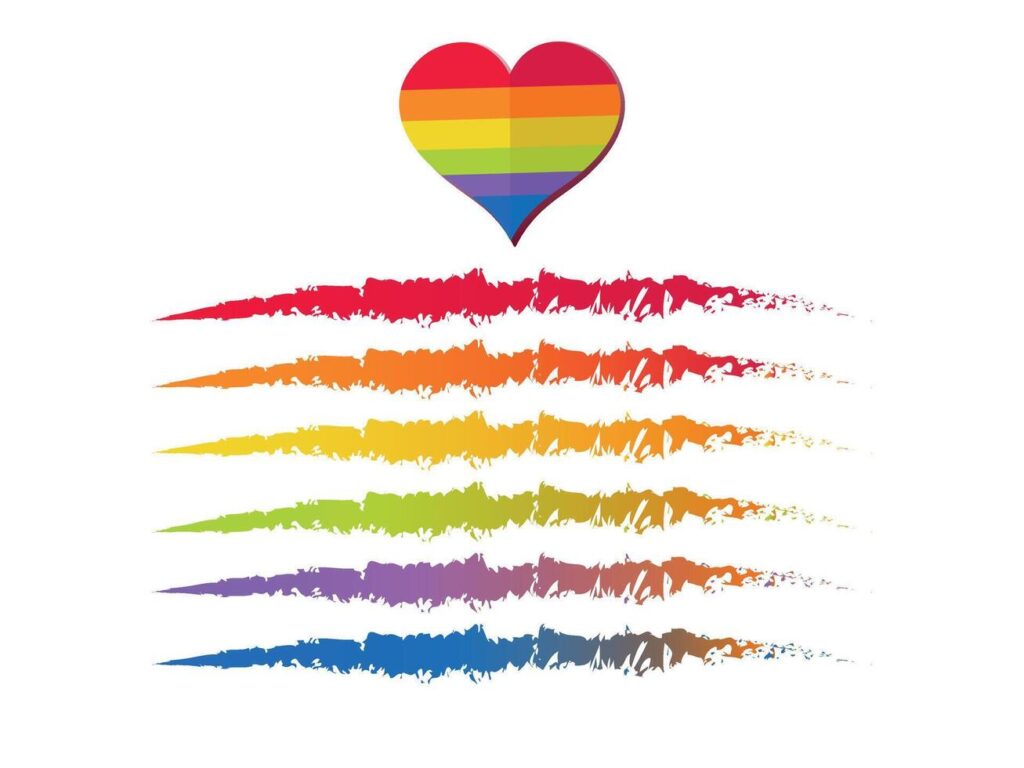 Love rainbow heart isolated icon. Homosexuality, equality, diversity, pride, freedom concept Stock Free