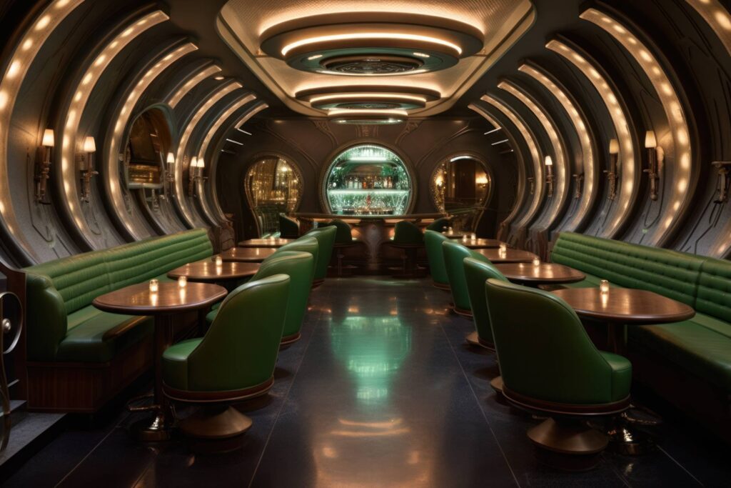 Luxurious Futuristic Irish Pub Interior Stock Free