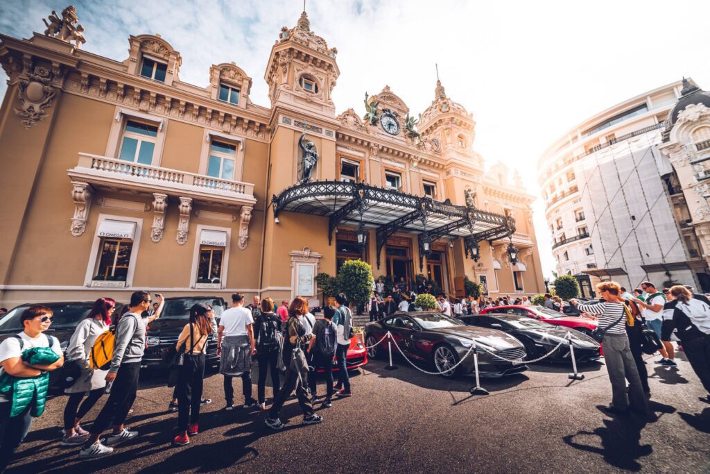 Luxury Cars in Front of Fabulous Monte Carlo Casino Free Photo