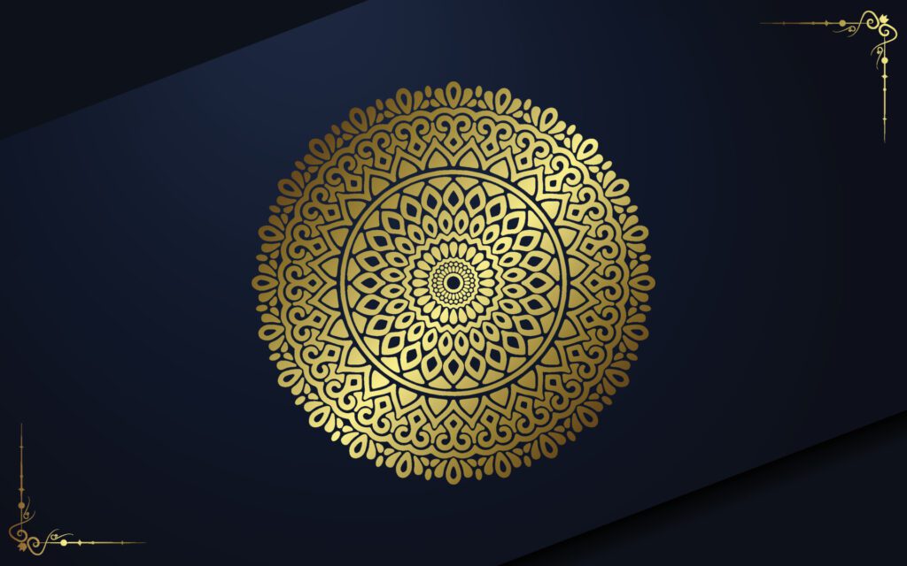 Luxury gold mandala ornate background for wedding invitation, book cover Free Vector and Free SVG