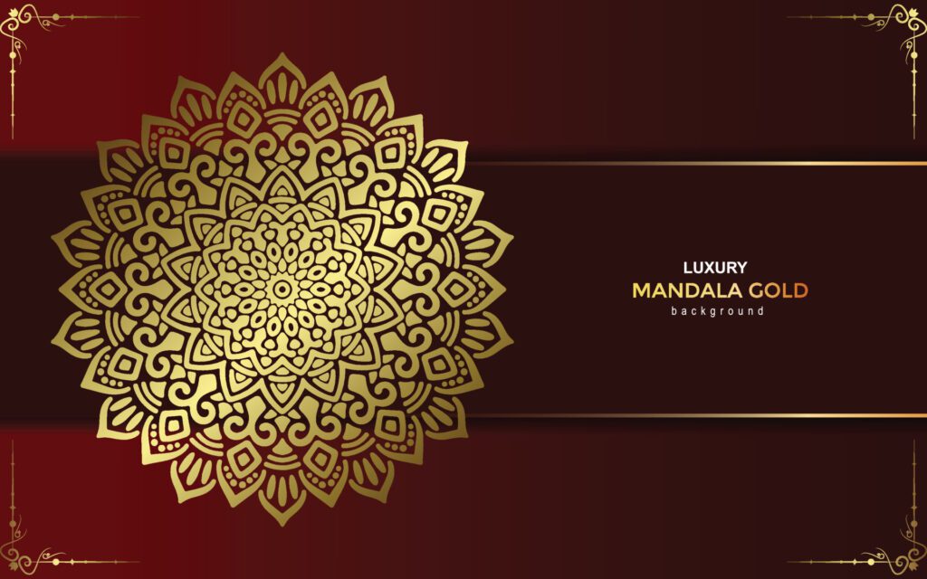 Luxury gold mandala ornate background for wedding invitation, book cover Free Vector