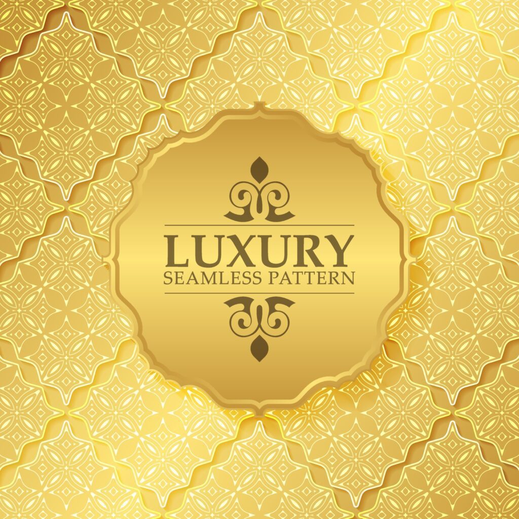 Luxury golden ornament pattern design background Free Vector