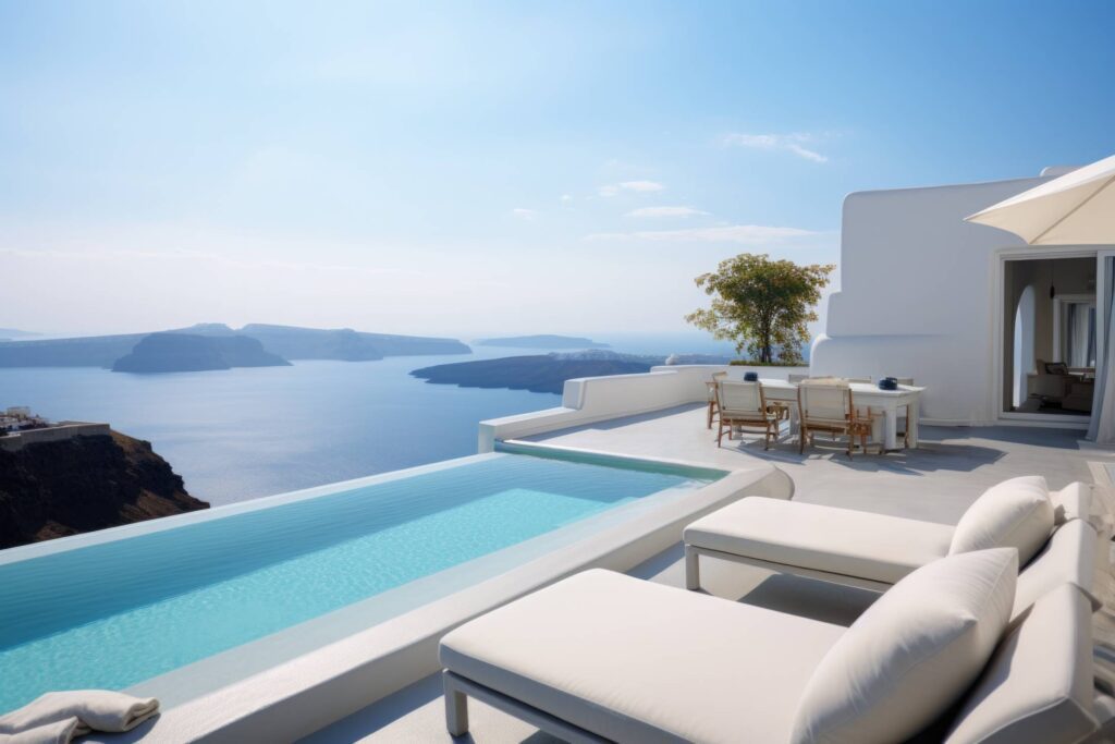 Luxury Hotel Resort in Santorini Stock Free