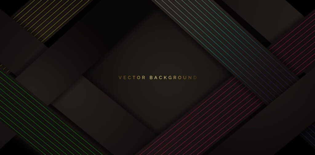 luxury modern black background with twisted colorful stripes Free Vector