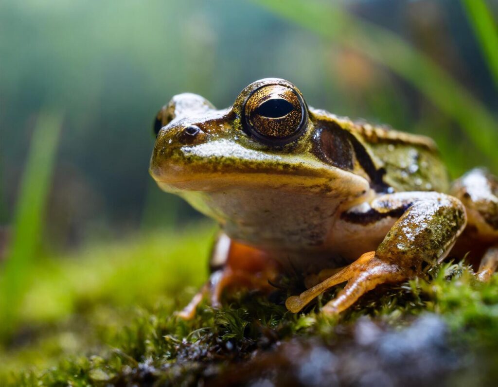 Macro shot of frog with nature background Stock Free