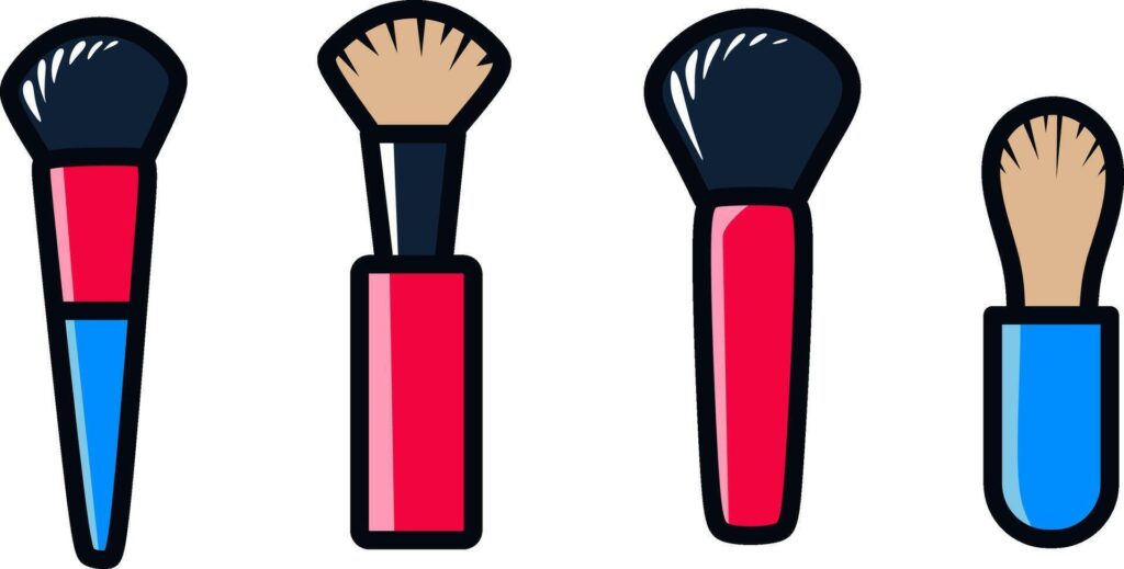 Make up brush set icon Stock Free