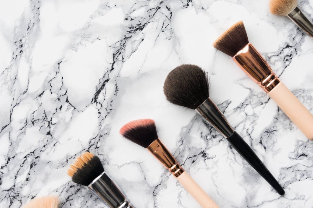 Makeup Brushes with Place for Text Free Photo