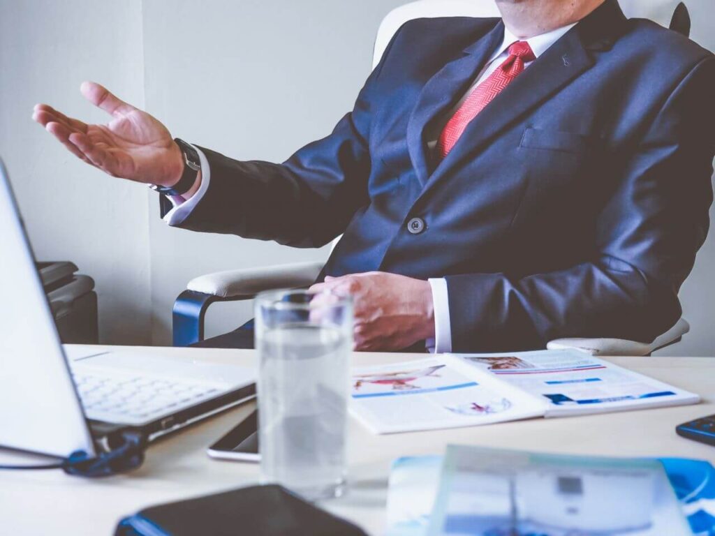 Man Business Talking Desk Stock Free