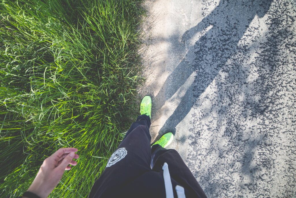 Man in Running Shoes Ready to Run Free Photo