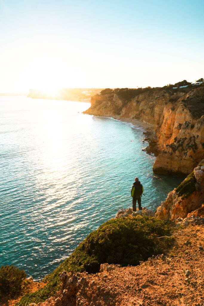 Man Watching Sunset in Southern Portugal Free Photo