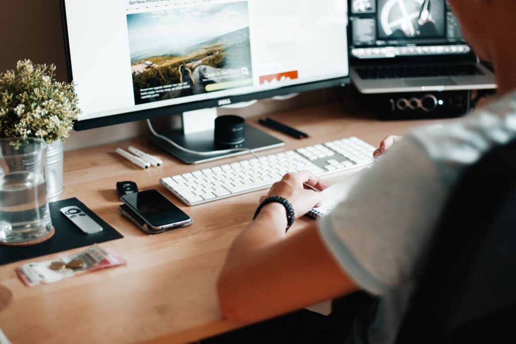 Man Working on Website Layout Free Photo