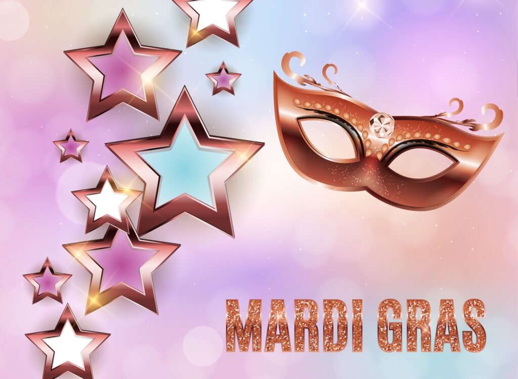 Mardi Gras Party Mask Holiday Poster Background. Vector Illustration Free Vector