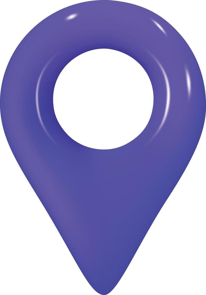 Mark location. Blue colour locate pin gps map. Realistic 3d design In plastic cartoon style. Icon isolated on white background. Stock Free