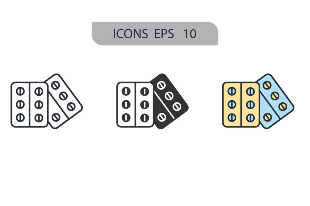 medication icons symbol vector elements for infographic web Stock Free