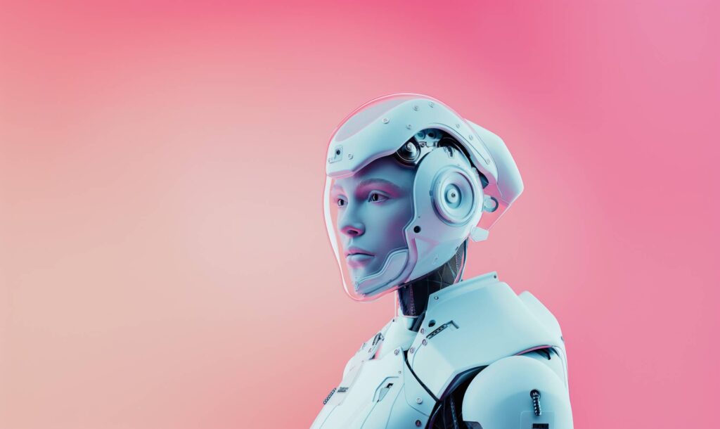 Mellow Portrait of a Robotic Woman Stock Free