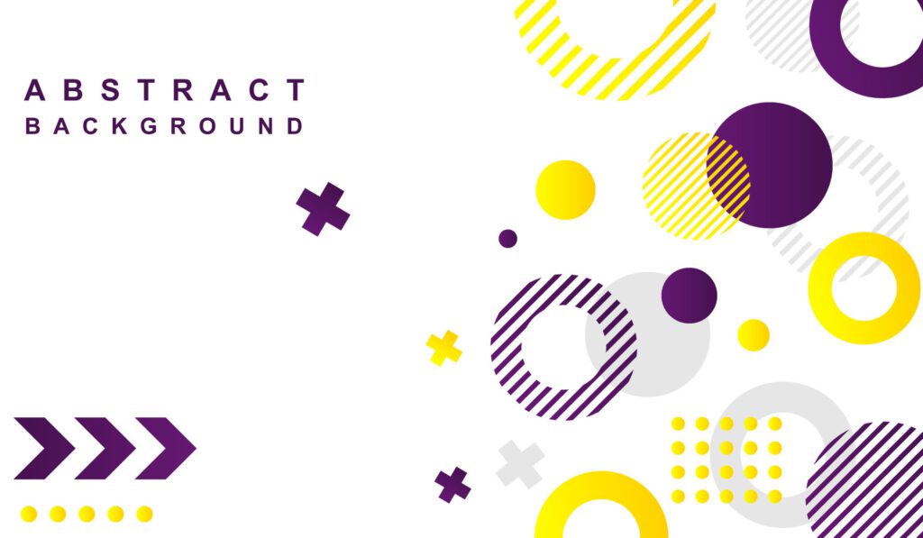 memphis abstract yellow and purple elements background Free Vector and Free SVG