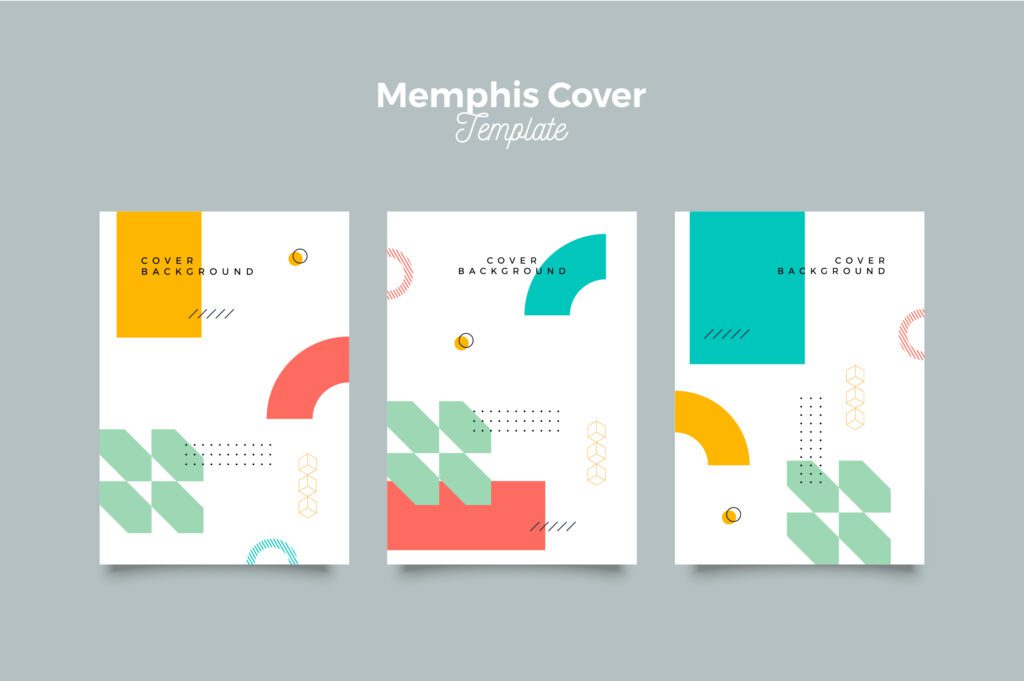 Memphis Cover Poster Template Background Free Vector