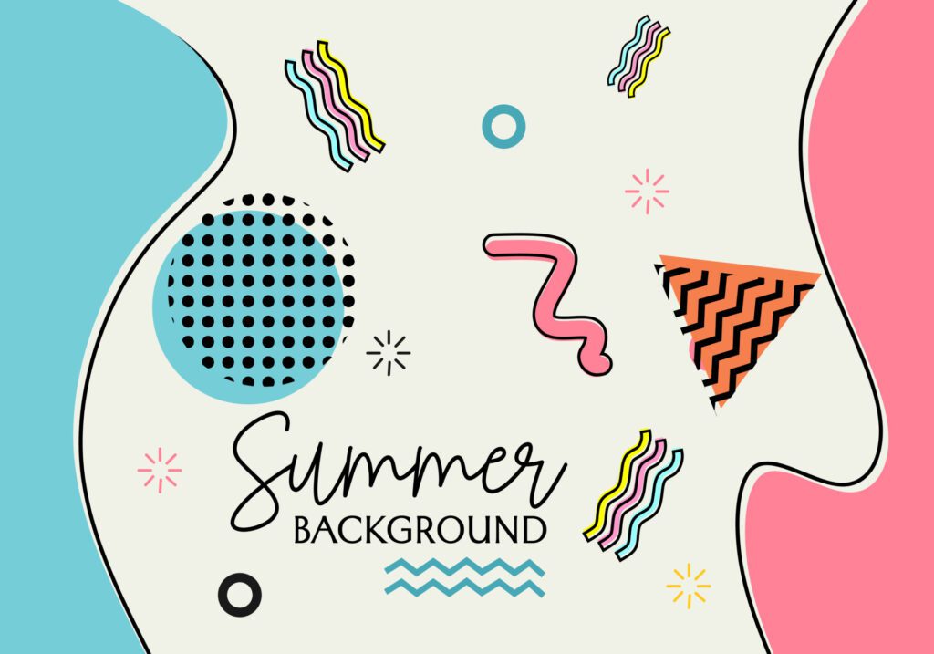 Memphis style background design with cheerful and colorful theme. used for covers, banners, posters Free Vector