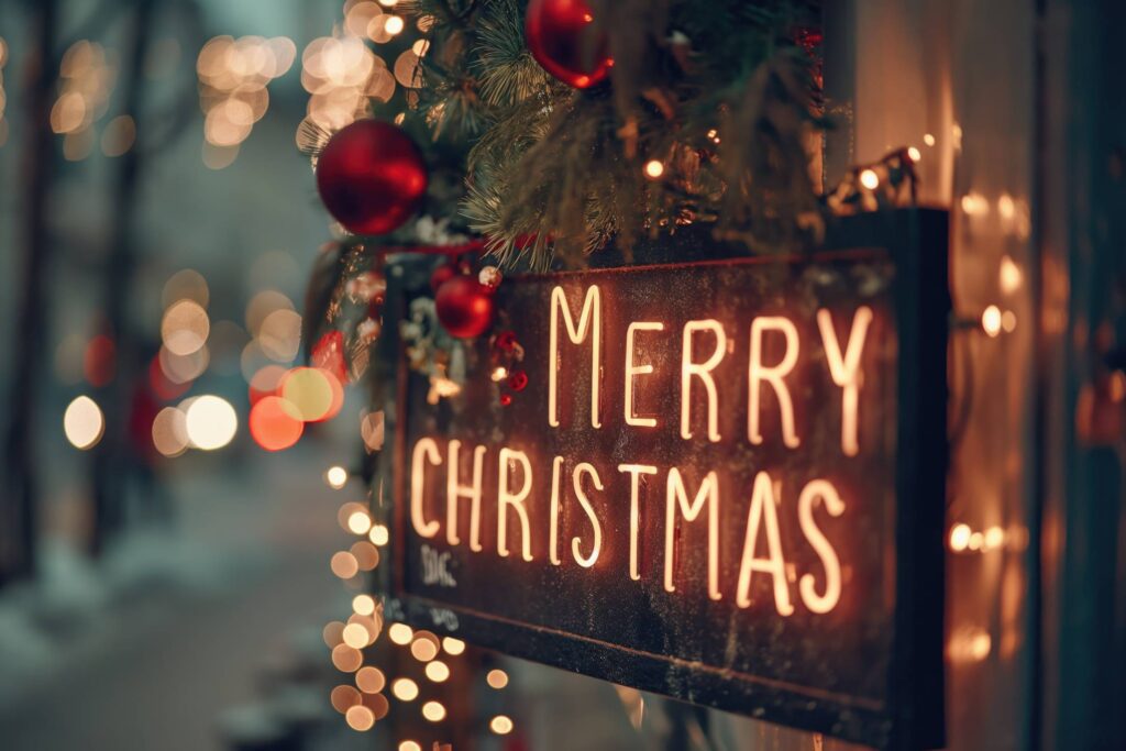 Merry Christmas Neon Sign Stock Free