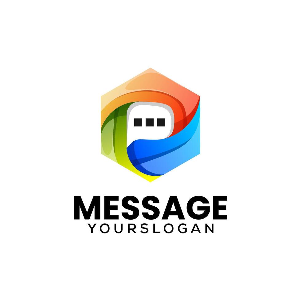 message colorful icon logo design Stock Free