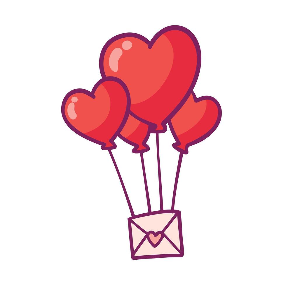 Message illustration Balloon with heart shape icon illustration Stock Free