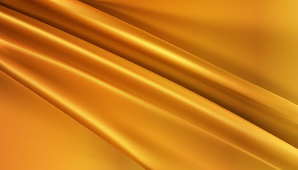 metalic gold silky fabric abstract background 3d illustration realistic swirled textile Free Vector