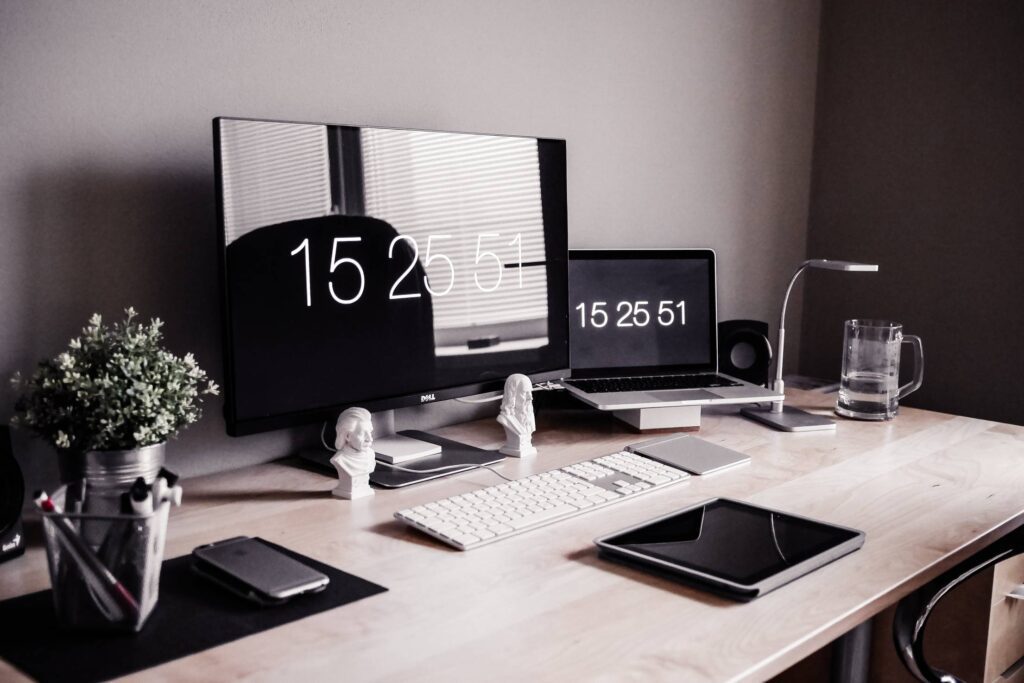 Minimalist Home Office Workspace Desk Setup Free Photo