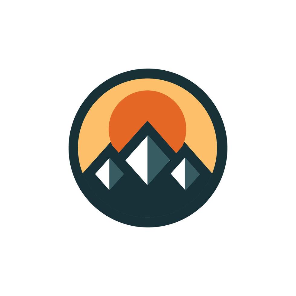 Minimalist mountain logo design icon template Stock Free